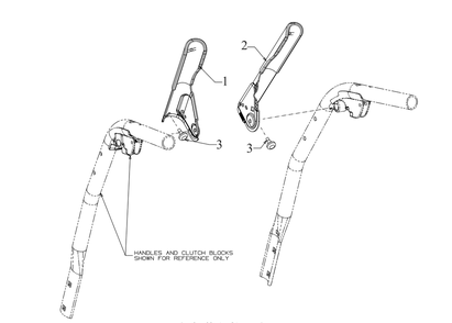 Engagement Handles Diagram and Parts List for 3X26-INCHTRAC (31AH7DVX710)(2019) Cub Cadet Snow Blower